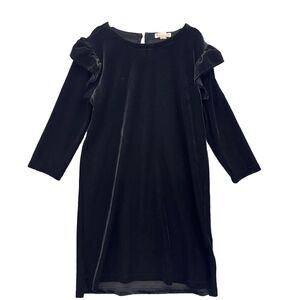 Crewcuts J.Crew Girls 8 Dress Black Velvet Ruffle Long Sleeve Recital Holiday